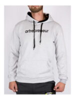 Худи мужское светло-серое на флисе