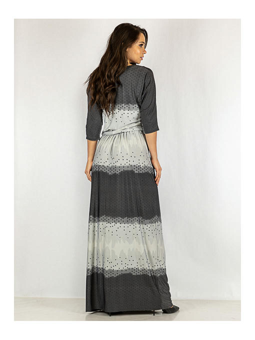 Платье батал серо-сизое — изображение 4