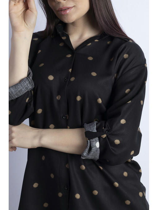 Рубашка женская черно-коричневая — изображение 5