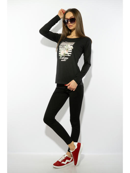 Лонгслив женский с принтом LOVE — изображение 2