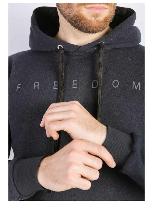 Темно-синий мужской худи на тонком флисе — изображение 4