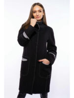 Пальто женское с контрастной строчкой