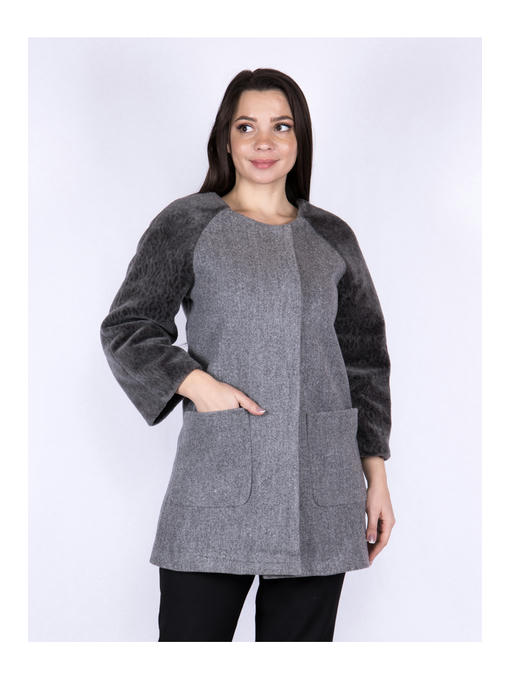 Полупальто женское серое — изображение 2