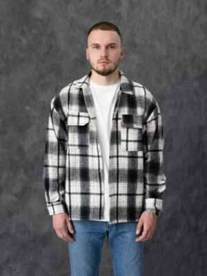 Рубашка-куртка - черная клетка