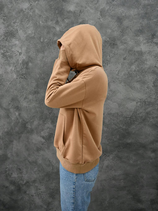 Женское худи с рефлективным шнурком - темно-бежевый — изображение 3