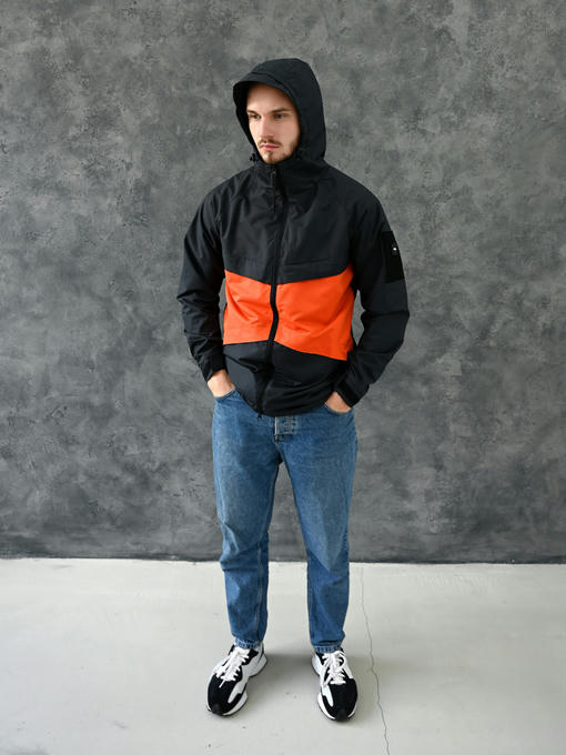 Ветровка с мембраной - графит-оранжевый — изображение 5