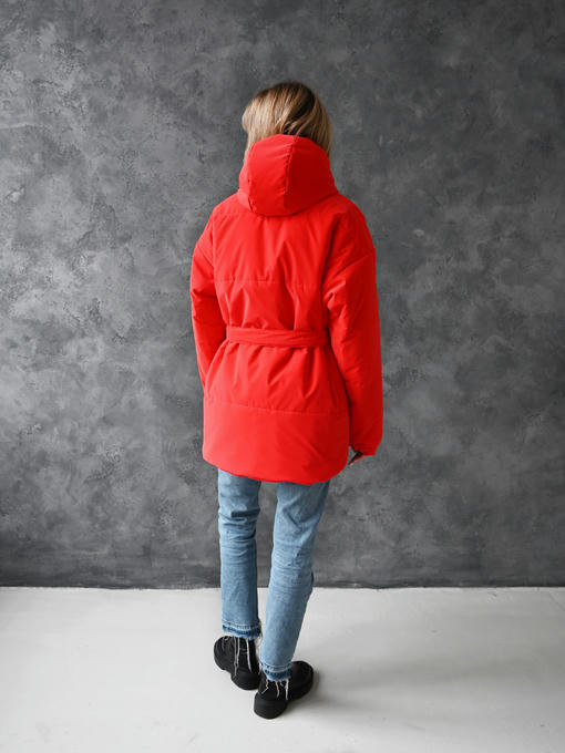 Женская зимняя куртка - красный — изображение 6