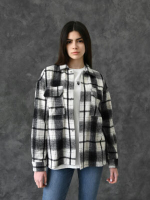 Рубашка-куртка - черная клетка