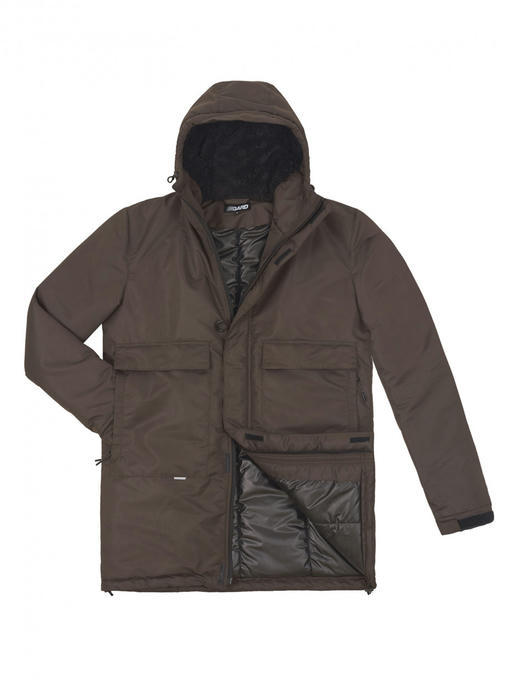 Мужская зимняя парка - темно-коричневый