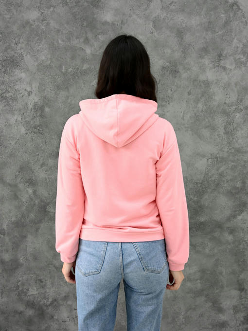 Женское худи на молнии - нежно-розовый — изображение 4