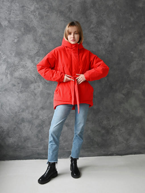 Женская зимняя куртка - красный — изображение 2