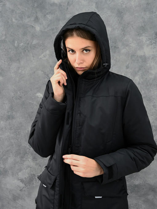 Женская зимняя парка - черный — изображение 5