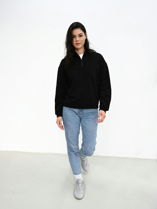 Женская кофта с молнией - черный — изображение 9