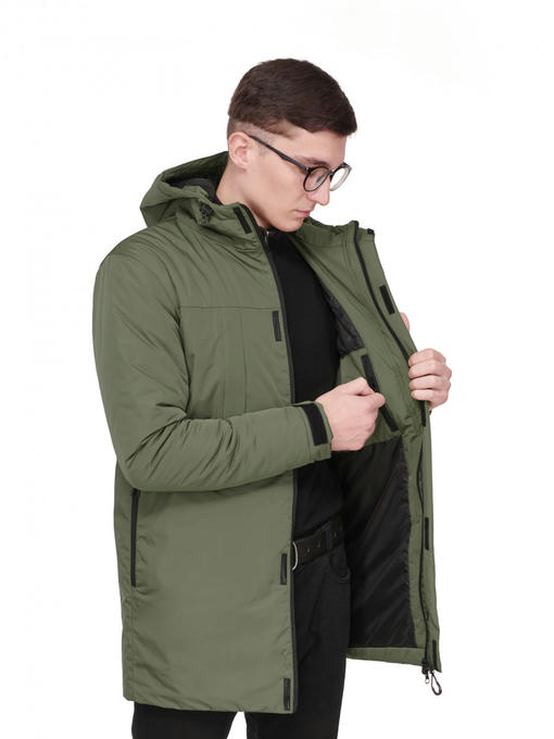 Демисезонная мужская парка - хаки — изображение 9