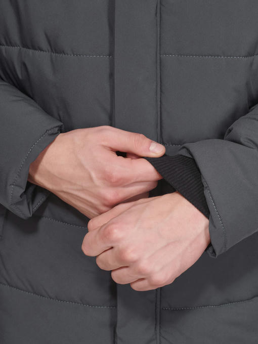 Мужская зимняя парка - темно-серый — изображение 7