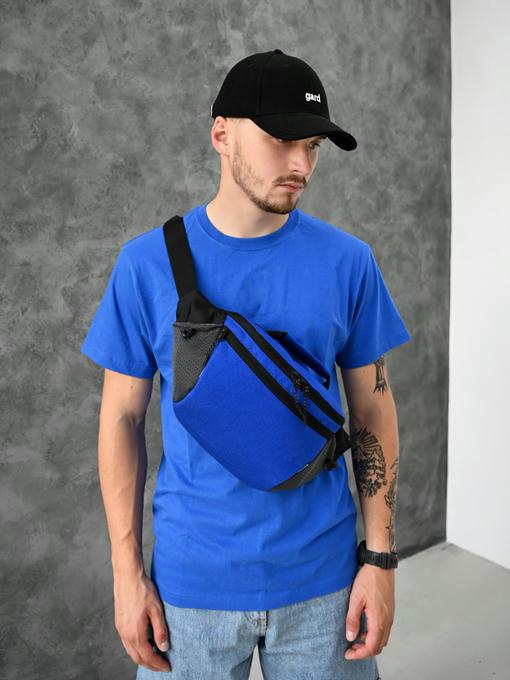 Сумка на пояс - синий/черный