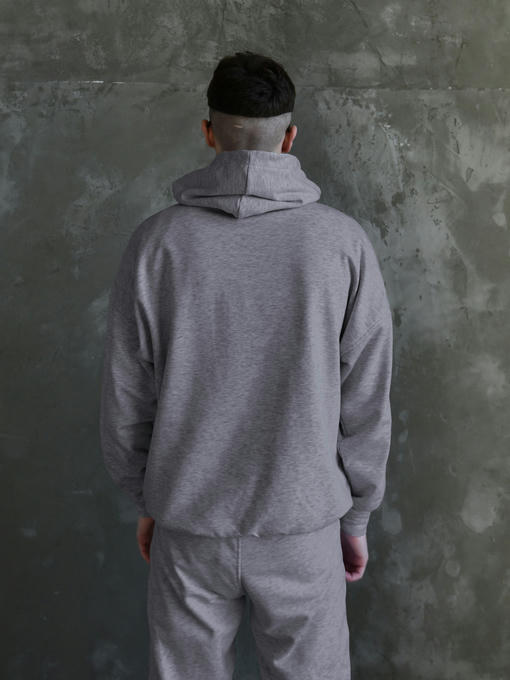 Мужское худи OVERSIZE + paracord - темно-серый меланж — изображение 2