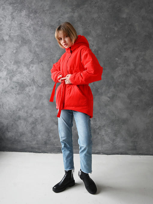 Женская зимняя куртка - красный — изображение 3