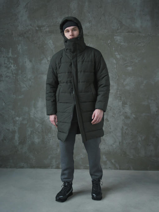 Мужская зимняя парка - темно-зеленый — изображение 4