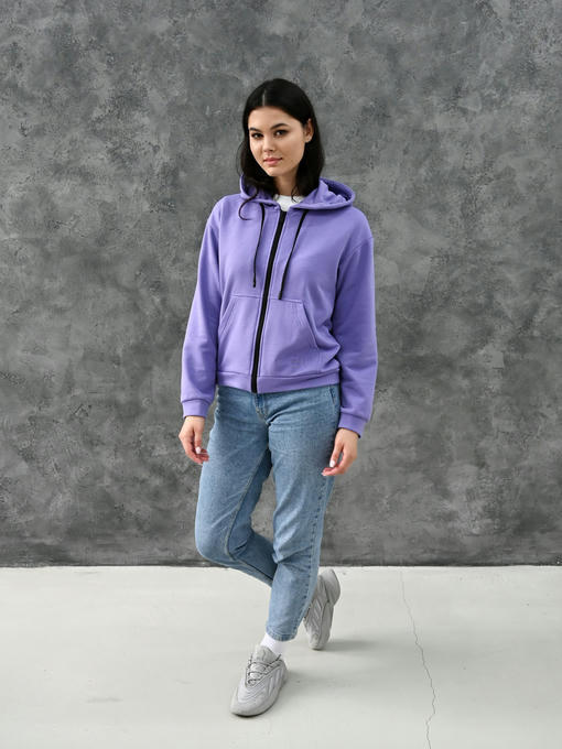 Женское худи на молнии - сиреневый — изображение 7