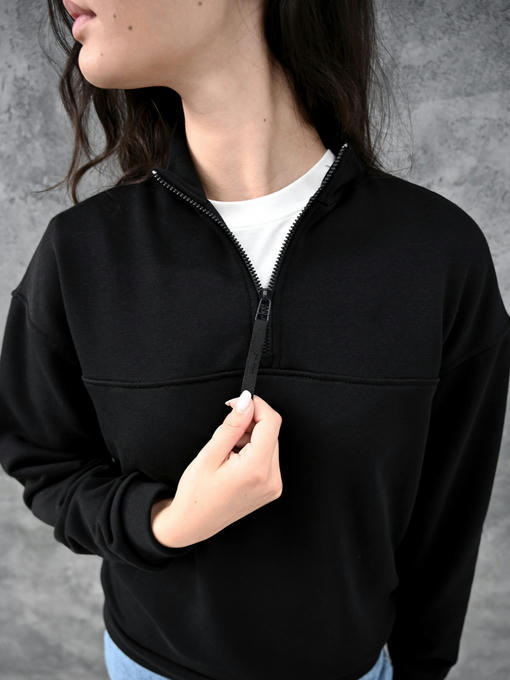 Женская кофта с молнией - черный — изображение 5