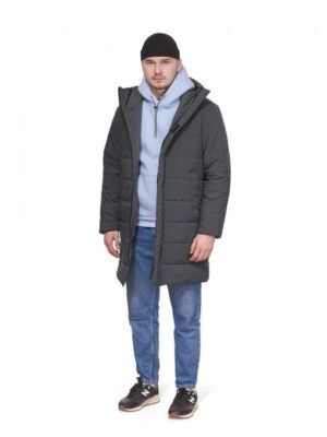 Мужская зимняя парка - темно-серый