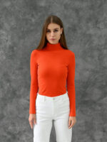 Гольф в рубчик - оранжевый