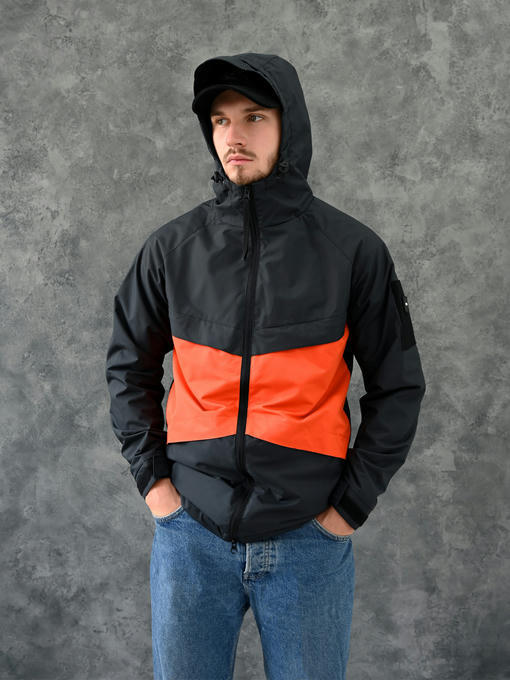 Ветровка с мембраной - графит-оранжевый — изображение 3