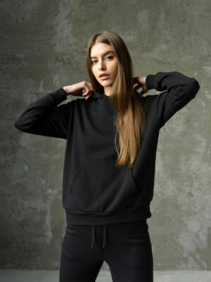 Женское худи OVERSIZE - черный