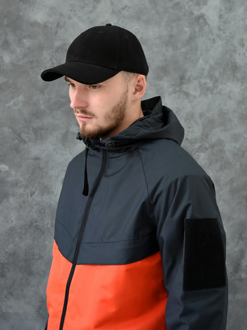 Ветровка с мембраной - графит-оранжевый — изображение 2