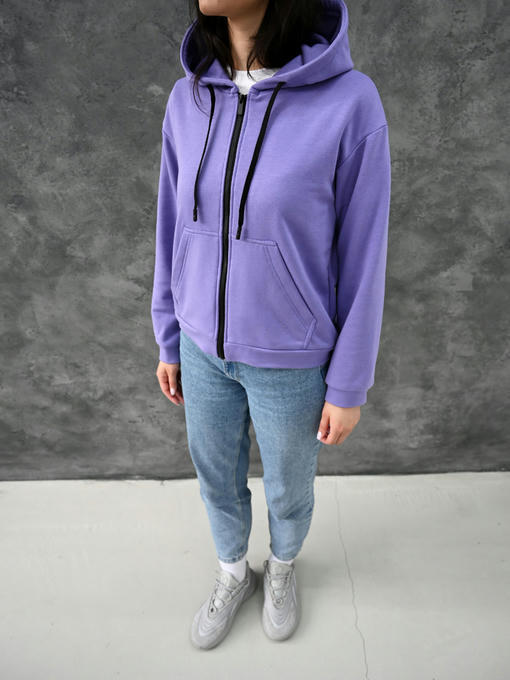 Женское худи на молнии - сиреневый — изображение 2
