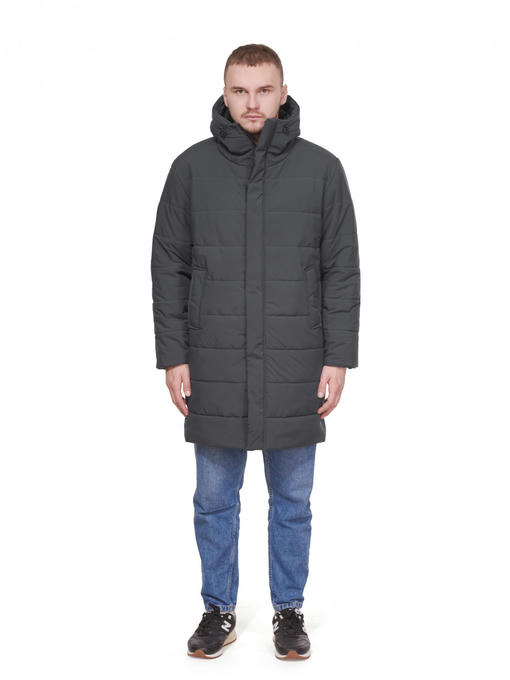 Мужская зимняя парка - темно-серый — изображение 2
