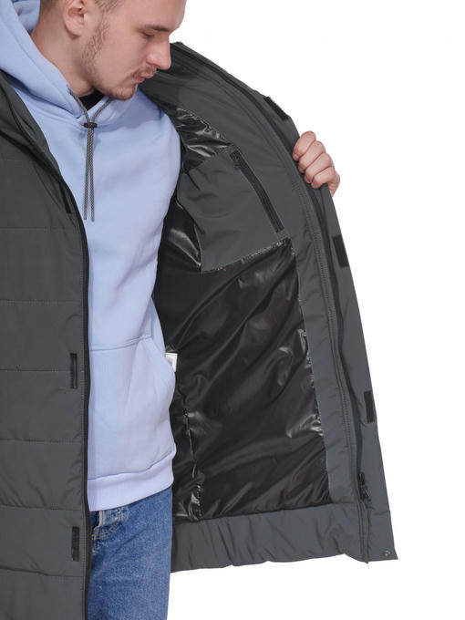 Мужская зимняя парка - темно-серый — изображение 6