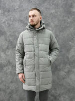 Мужская зимняя парка - светло-серый
