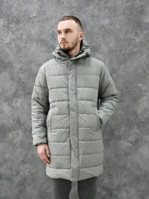 Мужская зимняя парка - светло-серый