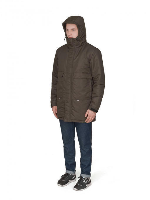 Мужская зимняя парка - темно-коричневый — изображение 3