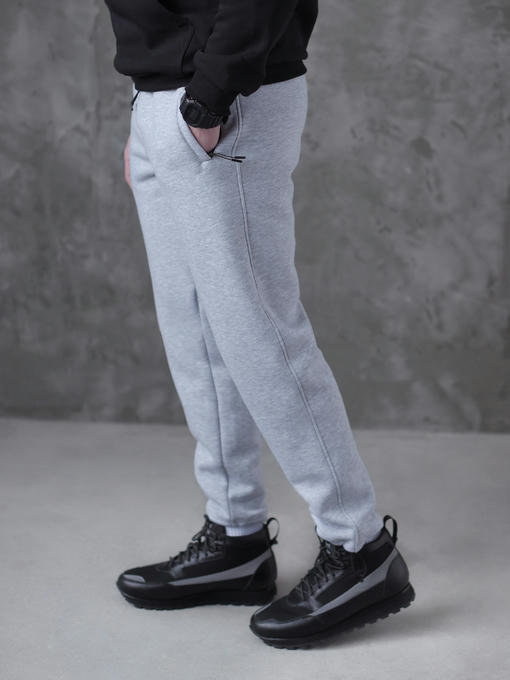 Спортивные штаны - светло-серый меланж — изображение 2