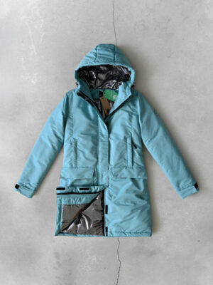 Женская зимняя парка - мятный
