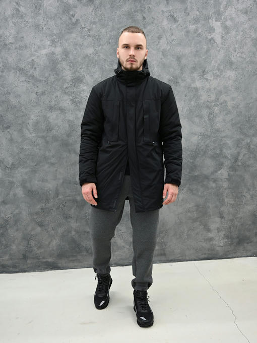 Демисезонная мужская парка - черный — изображение 6