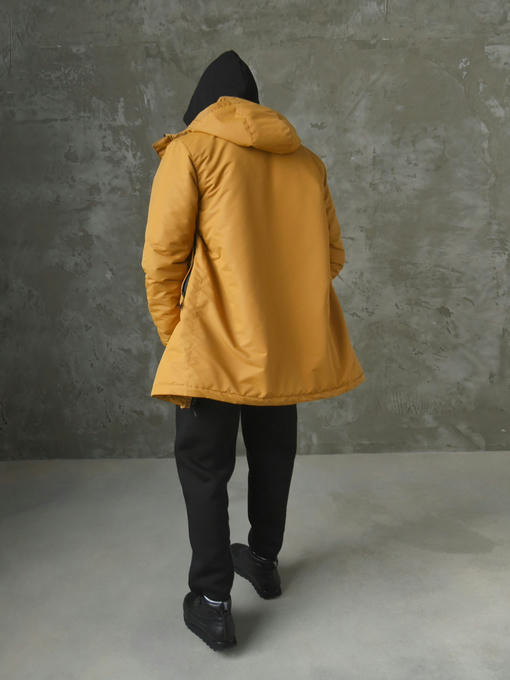 Мужская зимняя парка - горчичный — изображение 5