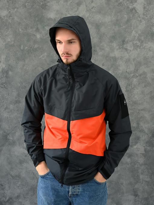 Ветровка с мембраной - графит-оранжевый — изображение 4