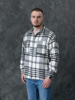 Рубашка-куртка - черно-белая клетка