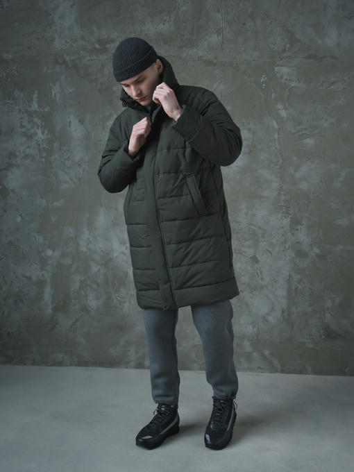 Мужская зимняя парка - темно-зеленый — изображение 5