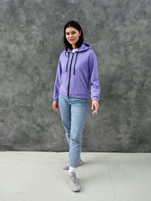 Женское худи на молнии - сиреневый — изображение 5