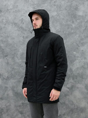 Демисезонная мужская парка - черный