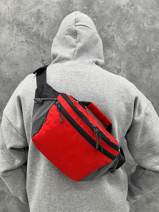 Сумка на пояс - красный/черный — изображение 2