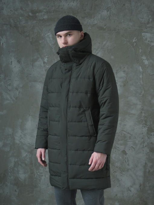 Мужская зимняя парка - темно-зеленый