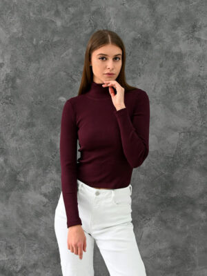 Гольф в рубчик - бордовый