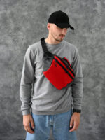 Сумка на пояс - красный/черный