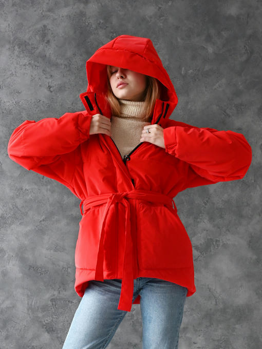 Женская зимняя куртка - красный — изображение 5